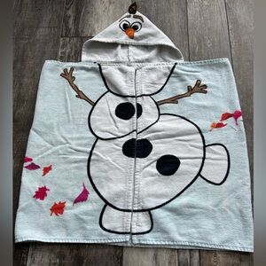Disney Frozen II character “Olaf” pale blue & white bath/beach, hooded towel